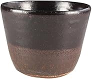 熊本千治(Chiharu Kumamoto) 黒唐津蕎麦猪口 唐津焼 陶器(直径約8cm 高さ約6cm)