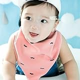 GocuBebe 赤ちゃんのよだれかけ 3枚セット スナップ 式 リバーシブル スタイ ビブ バンダナ 黒 ピンク イエロー 《オリジナルハンカチ付》