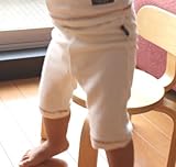 StudioPOPPOオーガニックコットン のびのび伸縮パイル生地のショートレギンス（ナチュラル）60㎝