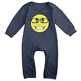 面白い 幼児 オタク ライフ 絵文字 Tシャツ 100%綿 Navy Size 12 Months