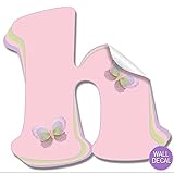 壁文字ピンクパープルグリーンバタフライ手紙装飾壁の子供の部屋保育園赤ちゃんの赤ちゃん名前女の子寝室装飾アルファベットビニールステッカーデカールKid DecorationsグラフィックスButterf