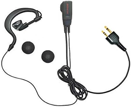 Alinco Compatible In-Cam Earphone Microphone for 2-Pin Over-Ear DX Type Walkie Talkie DJ-PX3, DJ-CH1, DJ-CH20, DJ-CH271, DJ-P9, DJ-P11, DJ-P20, DJ-P21, DJ-P201, DJ-P24, DJ-P24 P35D DJ -EME-34A EME-52A Replacement FIELD GEAR EV2M for PA20 with Spare Earpads - 1