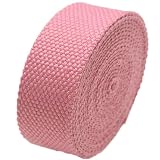 YUEYAER カバンテープ カラー テープ 25mm幅×10.5m~11m巻 厚み約2mm 手芸 アクセサリーパーツ 綿ぽい ポリエステル (ピンク)