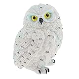 FAKEME フクロウの像 ミニフクロウの樹脂の置物、妖精の庭の付属品、子供のためのフクロウの装飾 , 白いフクロウ10cm