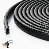 AiQInu ドアエッジプロテクター 車 傷防止 衝突防止 車用ドアモール 騒音低減 風切り音低減 ドアプロテクター U字 接着剤なし 脱着簡単 フェンダーモール すべての車種に適用 (ブラック・5M)