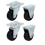 uxcell 剛体キャスターホイール　スイベルキャスターホイール　2剛体　2スイベル　4個入り