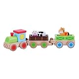 Childrens Wooden Toy Push Along Farm Train with Animals by jumini ? by jumini