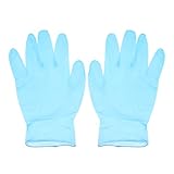 B Blesiya 約50組入り　使い捨てニトリルゴム手袋　作業用手袋　安全　保護用品　清掃/配管/塗装用　使用便利　滑り止め　浅青い　全3サイズ - S