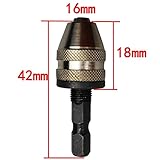 キーレスドリルチャックスクリュードライバーインパクトドライバーアダプター六角シャンクドリル工具クランプ範囲0.3?3ミリメートル