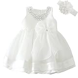 Dream Rover 赤ちゃん用 女の子 ドレス お姫様 ウェディング フォーマル 洗礼式 US サイズ: 24M/20-26months カラー: ホワイト