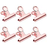 目玉クリップ 6個入 オフィス フードバッグ クリップ 金属 文房具 事務用品 ペーパー 文書 ファイル レシート バインダークリップ 密封