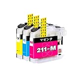 ブラザー(Brother)用互換インクカートリッジLC211 B-211 LC211 シアン マゼンタ イエロー (C/M/Y) 3色セット 対応機種:MFC-J730DN MFC-J880N MFC-J907DN MFC-J990DN DCP-J962N DCP-J567N等【大容量/残量表示/個包装/安心三年保障付き】