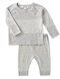 Angel Dear TMH Tinyストライプラグラントップ& jogger- LT GREY HEATHER 0 – 3 M