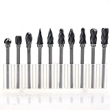 Angelakerry　ロータリーファイル（3x6mm）　ダイヤモンドバリ　タングステンカーバイド　切削ファイル　超硬　ラフシングルカットファイル　10点セット [並行輸入品]