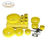 ValueHall ホールソー 18PCS ドリルビット 穴あけ工具 切削 13枚刃 セット 19～127mm　切削深さ25mm 木工用 木材/PVCボード/プラスチックに対応 穴あけ 収納ケース付き