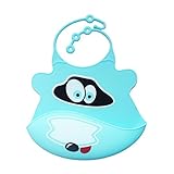 Tonsee ベビー用 防水エプロン シリコンビブ 可愛い カートゥーン パターン お食事エプロン (スカイブルー)