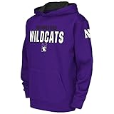 Colosseum Youth NCAA Northwestern Wildcats Poly用プルオーバーパーカー Medium (12/14) with Name Printed on the B