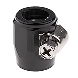 IPOTCH 全3色　AN6　燃料　油　水ホースパイプ　エンドフィニッシャー　クリップ - 黒