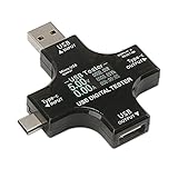 DROK USBタイプC LCDデジタルマルチメーター充電モニターテスターUSB-c電圧電流能力容量温度時間計Panl電圧計3.3-30V電流計0-5.1A