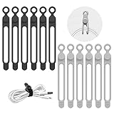 Lasocy ケーブルクリップ ケーブルバンド シリコン ケーブル まとめる 多機能 結束バンド イヤホン コードまとめる 配線整理 12本
