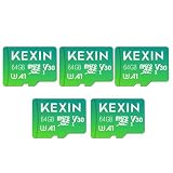 KEXIN MicroSD 64GB 5個セット SDXC UHS-I U3 85MB/s SDカード 64gb Class10 マイクロSDカード 64GB Nintendo Switch 動作確認済 超高速転送 TFカード SDアダプター付