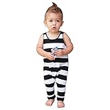 Karchi 　ベビー用ロンパース　カバーオール　　子供横縞連体服 　　ガールズボーダー柄連体服　 女の子用 　袖なし子供連体服　 　　春夏 可愛い ベビ用連体服 　 柔らかい おしゃれ 　新生児　幼