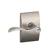 Schlage f51aacc619cen f51 aアクセント619 CEN世紀Deco Roseエントリドアロック、サテンニッケル