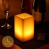 WY 角型12色LEDキャンドル 本物の蝋使用【4h/8h自動消灯タイマー、照明モード付】