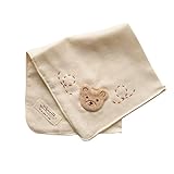 日本製　オーガニックコットン　くまモチーフ　ガーゼハンカチ　Amorosa mamma　アモローサマンマ