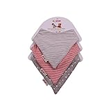 英国のバンダナビブTrio-赤＆グレー (Minene) - Minene UK Bandana Bib Trio- Red & Grey [並行輸入品]