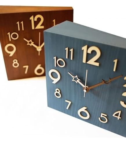 Amazon.co.jp: 両面時計 ウェイン 立体 木製 両面壁掛け時計 SW603_W  