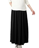 Angeliebe エンジェリーベ マタニティ やわらか フライス マキシ スカート 産前 産後 対応 妊婦服 ロング ウエスト調節可 M ～ L ブラック21544 21544102