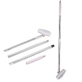 MEIBEI Tub & Tile Scrub Brush Bristle Brush Adjustable Aluminum Alloy Handle for Clean Bathroom Floo