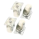 uxcell　キャスター　 キャスター車輪　ナイロン金属　ベーカリーカート　ホワイトシルバートーン　ベーカリーカート　スクリューマウント