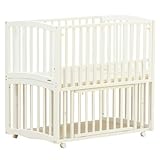大和屋 LU プレイペンベビーベッド ホワイト ロングユースの多機能なベビーベッド