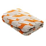 【ノーブランド品】赤ちゃん　新生児　モスリン　コットン　二層　ブランケット　ラップ　毛布　バスタオル　おくるみ　可愛い　全7パタン - フォックス