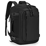 COSCOOA 40x30x20cm トラベルバッグ、拡張可能キャリーオンバックパック 30-35L、40x30x25cm 個人アイテムバッグ、15.6インチラップトップバックパック, ブラック, M, モダン