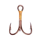 (4) - Eagle Claw 374AH Bronze 2X Treble Hook 5 Pack