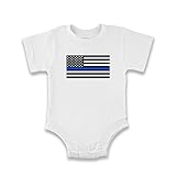 PopスレッドAmerican Flag Police Memorial幼児ボディスーツ カラー: ホワイト