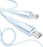 13カラー 4長さ PD急速 15W 60W 100W 100％シリコン 超高耐久 USB-A Type-C to Type-C【inklink Japan公式】充電ケーブル iPhone 充電コード USB-C 機器対応 急速充電 PC/パソコン/ノートパソコン/iPhone/iPad/Android (Type-C to Type-C PD60W, ソフトアクア, 1m)