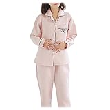 Spinas(スピナス) マタニティ 授乳口付き ルームウェア コットン 前開き セットアップ ピンク