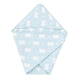 (チャックル) chuckle 6層ガーゼくまちゃん おくるみアフガン 75×75cm　サックス　P9105-00-30