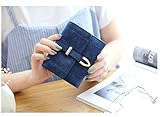 ファッション刺繍ライングリッドショートウォレット(濃紺)