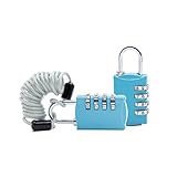 2パック組み合わせロック、1パックスチールワイヤロープ、4桁パックPadlock Set For School、従業員、ジム&スポーツロッカー、ケース、ツールボックス、フェンス、留め金キャビネットスト