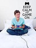 ' Keep Calm and Game On ' – Teenager / Gamer /子供部屋壁ステッカー( Large : 6。。。