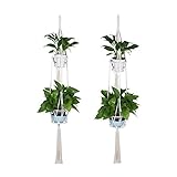 2個入り　ハンギングバスケット　植物ボルダー　ハンギングプランター　　手作り　ロープ　ナチュラル　プランターハンガー　植物ハンガーネット　　鉢　吊るす　多肉植物　観葉植物　麻縄　インテリア　屋内　屋外