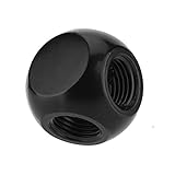 VBESTLIFE　G1/4 \"金属球形管　黄銅製　高品質 耐久性 PCウォーター冷却用　継手コネクタ 交換部品(ブラック)