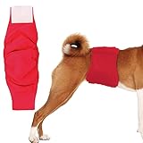 KUVEELA PET 犬用マナーベルト 雄犬用おむつ 犬用オムツカバー 男の子 お散歩 お外出 室内 おでかけ 介護 発情期 通気性 吸水性良い 再利用可能（レッド L）