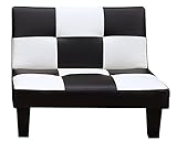 大川家具 関家具 シングルソファベッド(幅92cm 素材/合皮) ブラック/ホワイト 145229