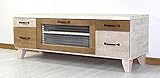 日本製 アンティーク風 幅120cm ロータイプテレビボード 桐製 完成品 (ホワイト)